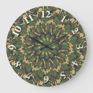 Woodland Camo Kaleidoscope Grote Klok