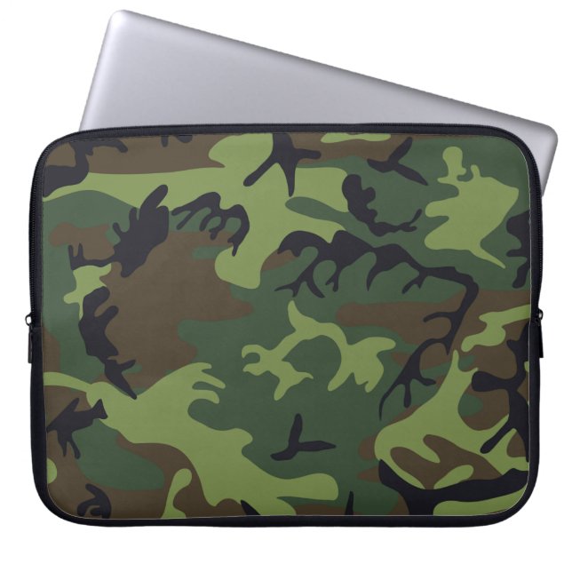 Woodland Camo Laptop Sleeve (Voorkant)