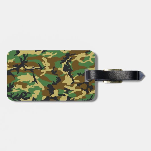 Woodland Camo Pattern Bagagelabel (Achterkant horizontaal)