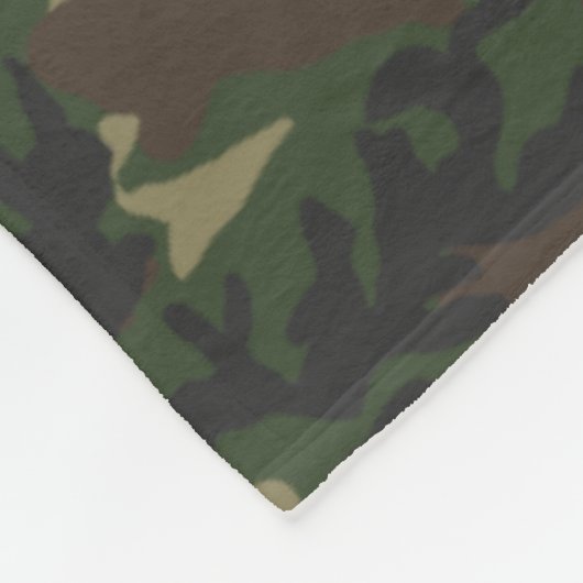 Woodland Camo Pattern Fleece Deken (Hoek)