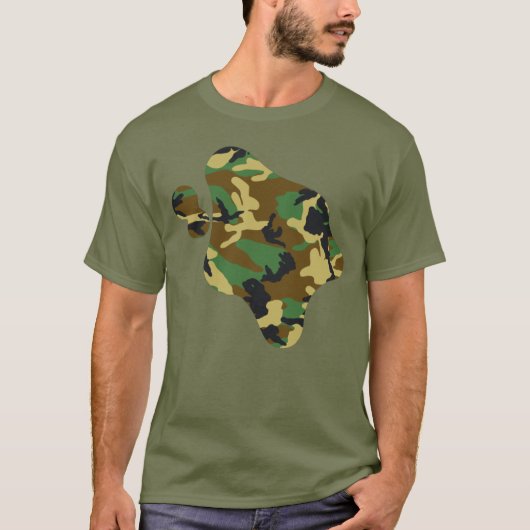 Woodland Camo Pattern Paint Splat T-shirt (Voorkant)