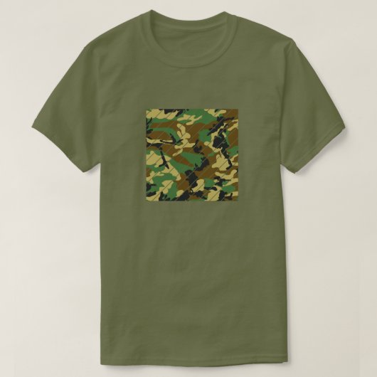 Woodland Camo Pattern Square Sliced T-shirt (Design voorkant)