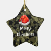 Woodland Camo Star Merry Kerstversient Keramisch Ornament (Links)