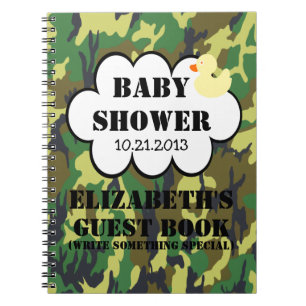Woodland Camouflage Baby shower Guestbook Notitieboek