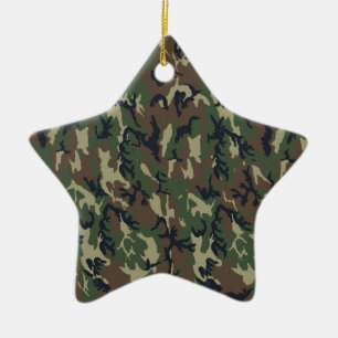 Woodland Camouflage Background Sjabloon Keramisch Ornament