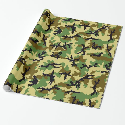 Woodland camouflage cadeaupapier (Uitgerold)
