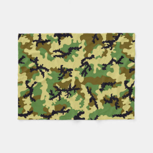 Woodland camouflage fleece deken