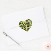 Woodland camouflage hart sticker (Envelop)