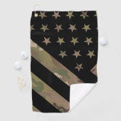 Woodland Camouflage I Flag Golfhanddoek (Insitu)