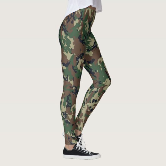 Woodland Camouflage Military Pattern Leggings (Rechts)