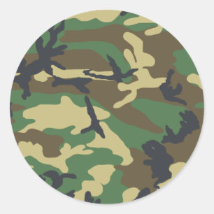 Woodland Camouflage ontwerp Ronde Sticker