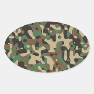 Woodland Camouflage Ovale Sticker