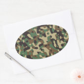 Woodland Camouflage Ovale Sticker (Envelop)