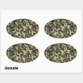 Woodland Camouflage Ovale Sticker (Vel)