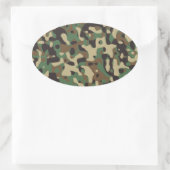 Woodland Camouflage Ovale Sticker (Tas)