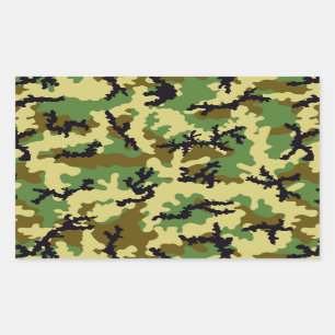 Woodland camouflage rechthoekige sticker