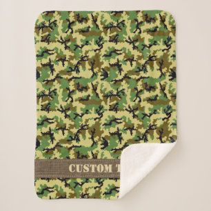 Woodland Camouflage Sherpa Deken