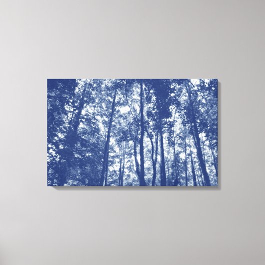 Woodland Canopy - Cyanotype Effect Canvas Afdruk (Voorkant)