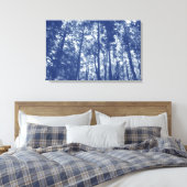 Woodland Canopy - Cyanotype Effect Canvas Afdruk (Insitu (Slaapkamer))