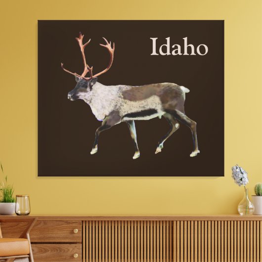 Woodland Cariou Canvas Afdruk (Insitu (Woonkamer))