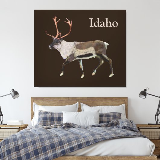 Woodland Cariou Canvas Afdruk (Insitu (Slaapkamer))