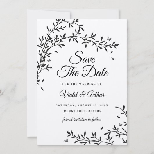 Woodland Charm Wedding Bewaar de datum Kaart (Voorkant)