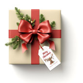 Woodland Christmas Rendier Ornament Antlers Wood Cadeaulabel