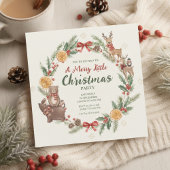Woodland Christmas Wreath Party Invitation