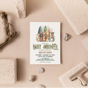Woodland Creaters Forest Waterverf Baby shower Kaart