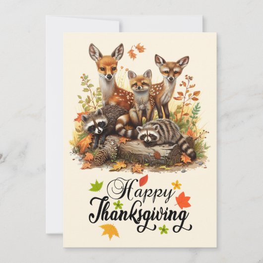Woodland Creats Carte de voeux Thanksgiving (Devant)