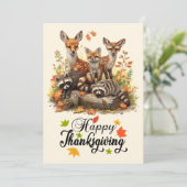Woodland Creats Carte de voeux Thanksgiving (Debout devant)