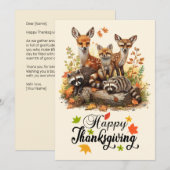 Woodland Creats Carte de voeux Thanksgiving (Devant / Derrière)