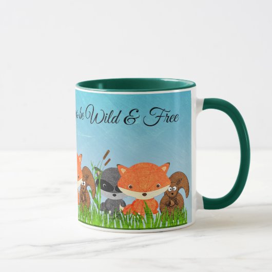 Woodland Creats Fox Raccoon Squirrel Coffee Mug (Droite)