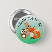 Woodland Creature Grandma om Baby shower Button te (Voorkant /achterkant)