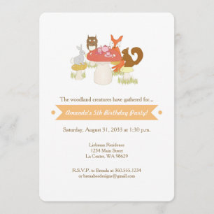 Woodland Creature Tea Party Invitation Kaart