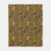 Woodland Creatures and Leaves Pattern Fleece Deken (Voorkant)