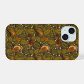 Woodland Creatures and Leaves Pattern iPhone 15 Hoesje (Achterkant horizontaal)