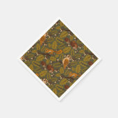 Woodland Creatures and Leaves Pattern Servet (Hoek)