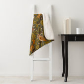 Woodland Creatures and Leaves Pattern Sherpa Deken (In situ)
