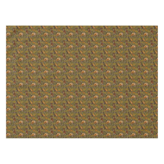 Woodland Creatures and Leaves Pattern Tafelkleed (Voorkant (Horizontaal))