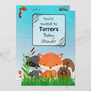 Woodland Créatures Baby shower Invitation