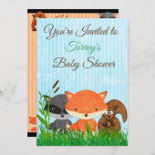 Woodland Créatures Baby shower Invitation (Devant / Derrière)