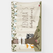 Woodland Creatures Boy Baby shower Spandoek (Verticaal)