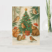 Woodland Creatures Custom Christmas Kaart (Voorkant)