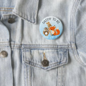 Woodland Creatures Dad wordt Baby shower Button (In situ)
