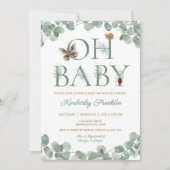 Woodland Creatures en Greenery Baby shower Kaart (Voorkant)