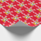 Woodland Creatures Fox en Snowflakes Kerstmis Cadeaupapier (Hoek)