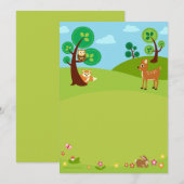 Woodland crée des invitations à la douche pour béb (Devant / Derrière)