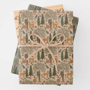 Woodland Critters Bos Dieren Rustiek Inpakpapier Vel