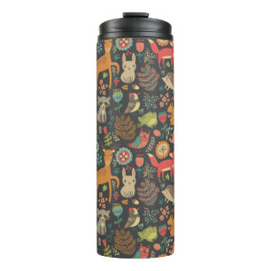 Woodland Critters Cottcore Folk Art Thermosbeker
